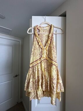 Poupette St. Barth Yellow and Burgundy Floral Sundress